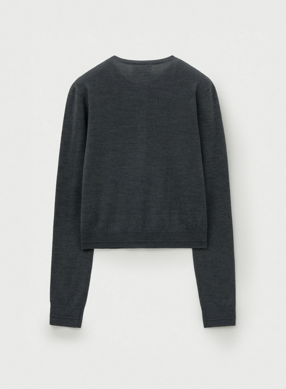 Satur - (W) Loren Basic Crewneck Fine Cardigan (Charcoal) product image 2 | TRAB K-Fashion Australia