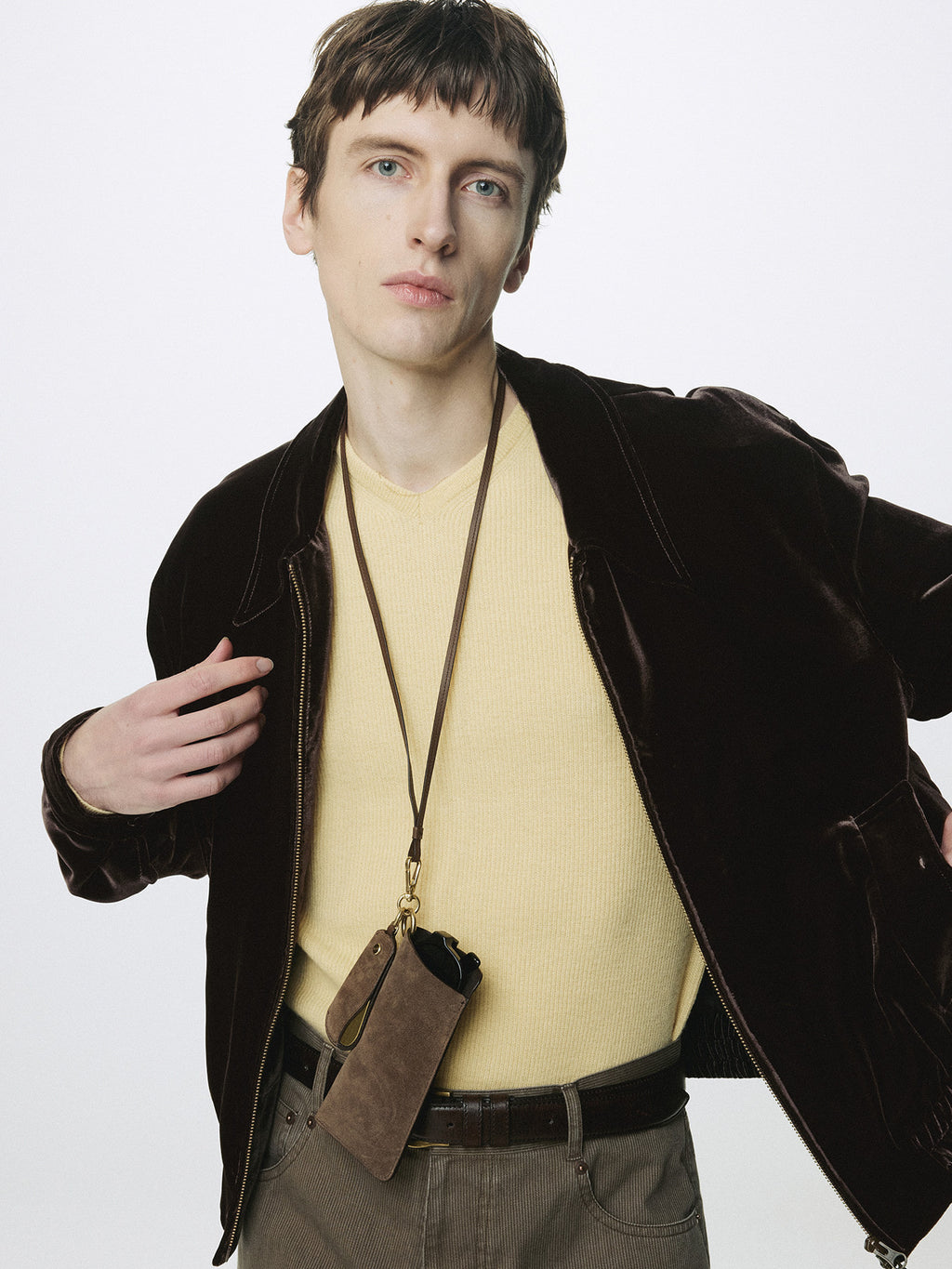 Tonywack - Velvet Zippered Blouson Jacket (Dark Brown) product image 10 | TRAB K-Fashion Australia