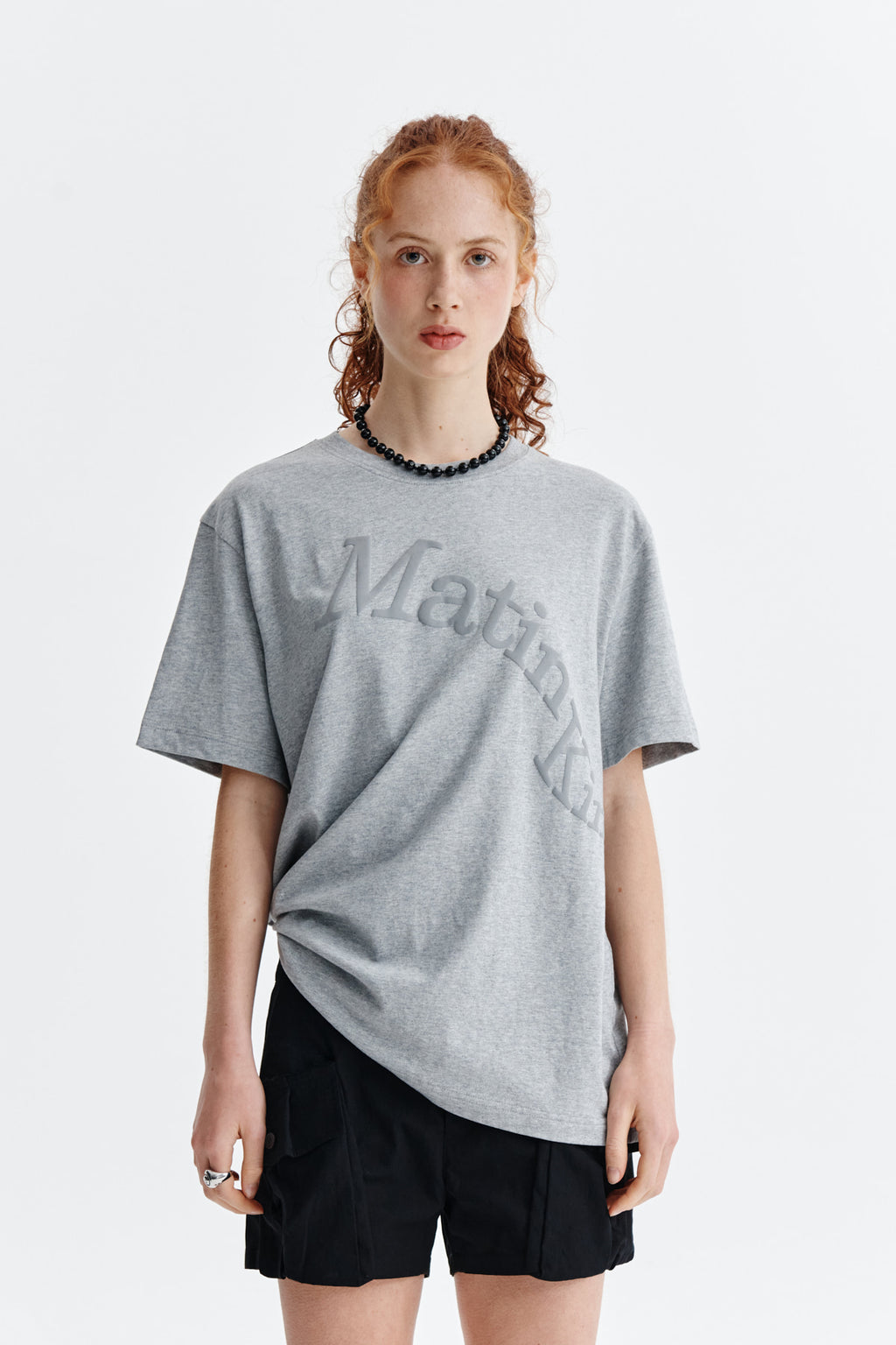 Matin Kim - Matin Wave Printing Logo Top (Grey) product image 11 | TRAB K-Fashion Australia