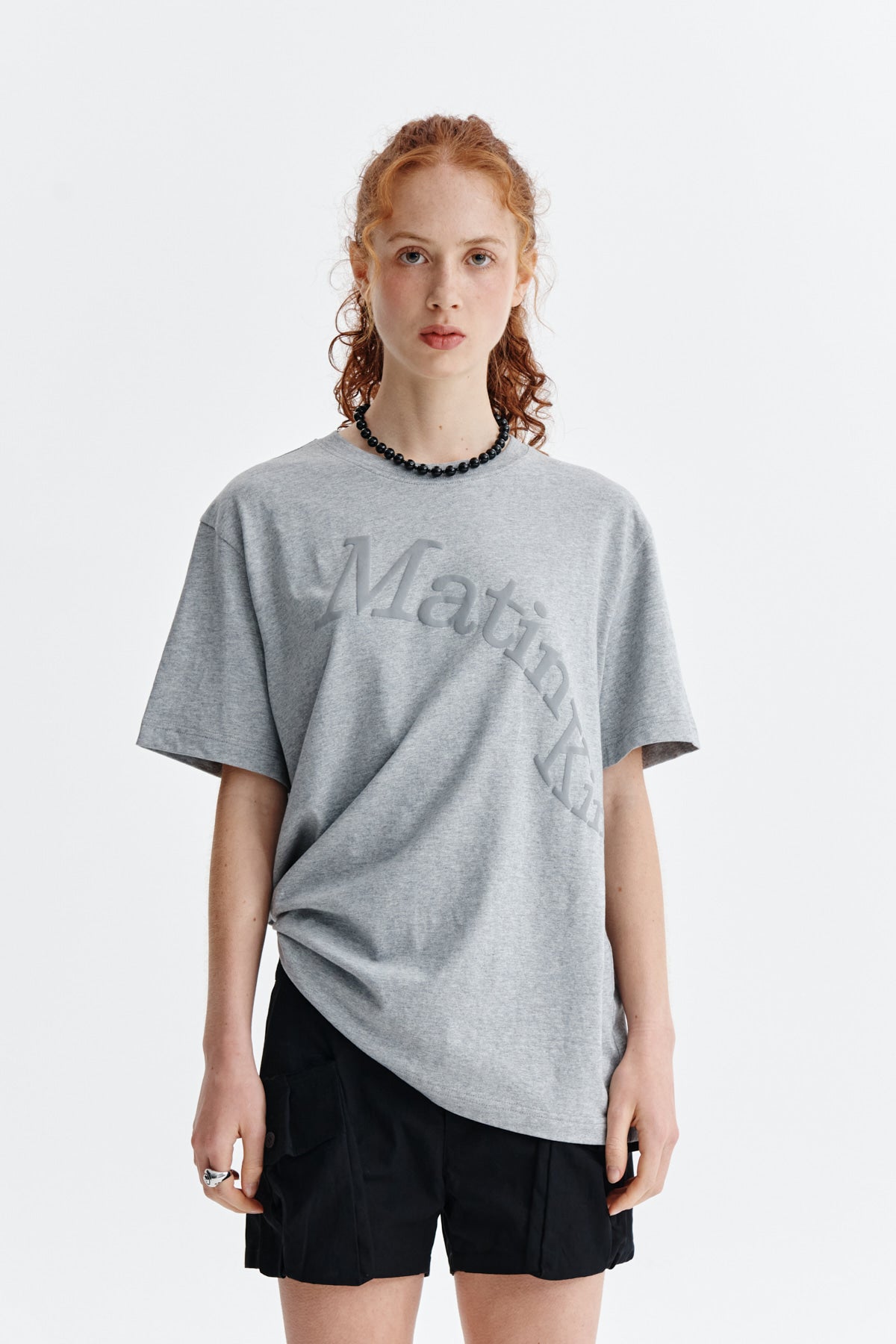 Matin Kim - Matin Wave Printing Logo Top (Grey) product image 11 | TRAB K-Fashion Australia