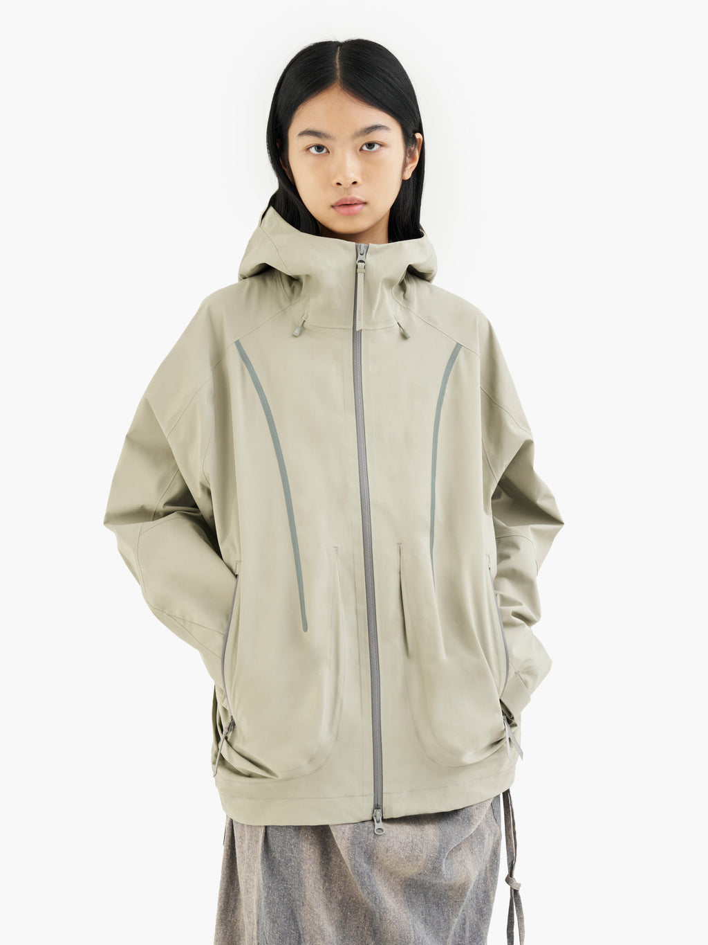 Jiyong Kim - Gore-Tex Draped Windbreaker (Sage Green) product image 5 | TRAB K-Fashion Australia