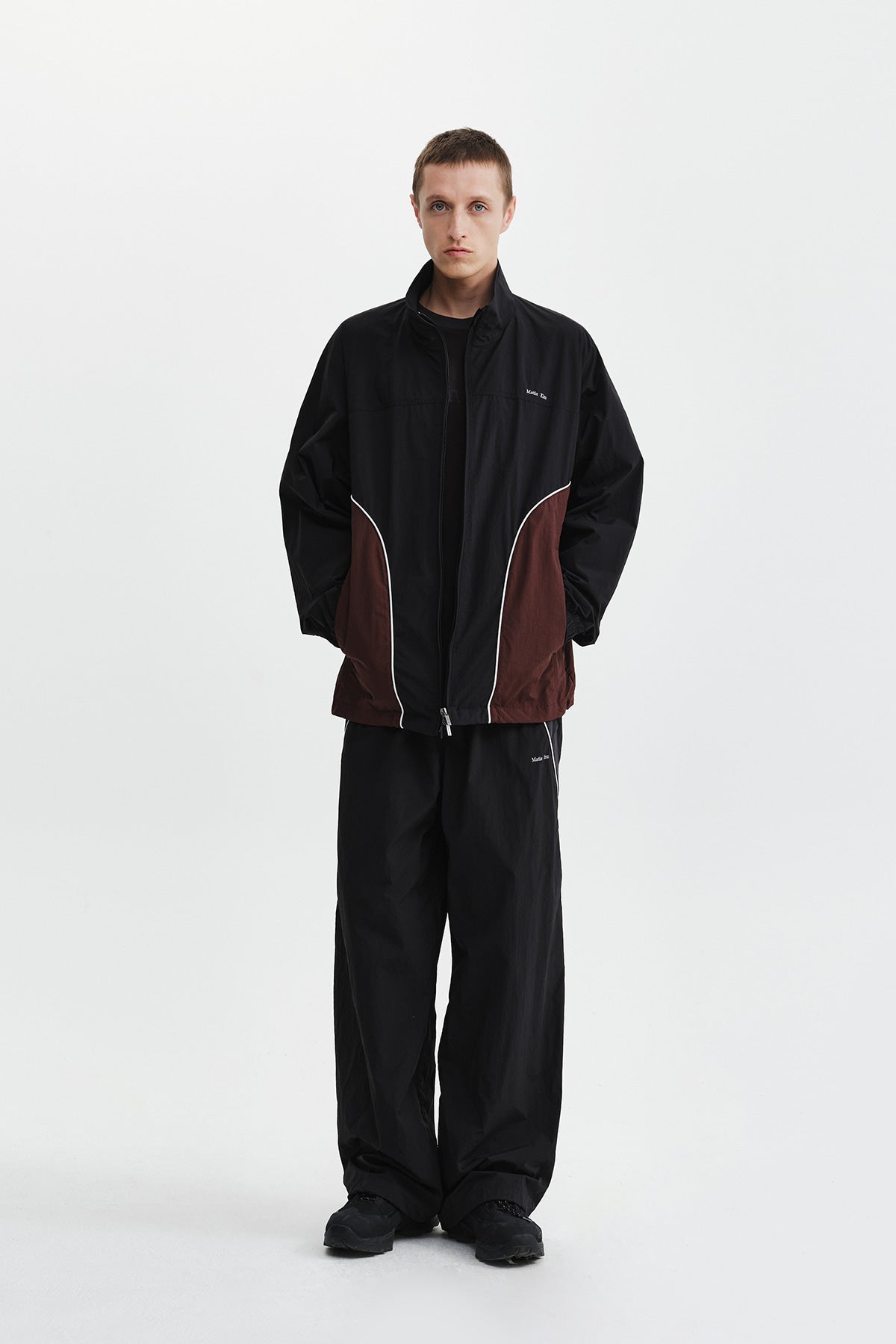Matin Kim - Tonal Contrast Track Pants (Black) product image 8 | TRAB K-Fashion Australia