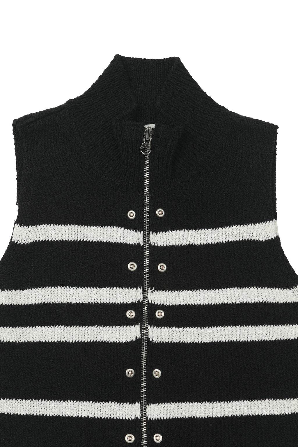 Deinet - Stripe Knit Vest Zip Up (Black) product image 3 | TRAB K-Fashion Australia
