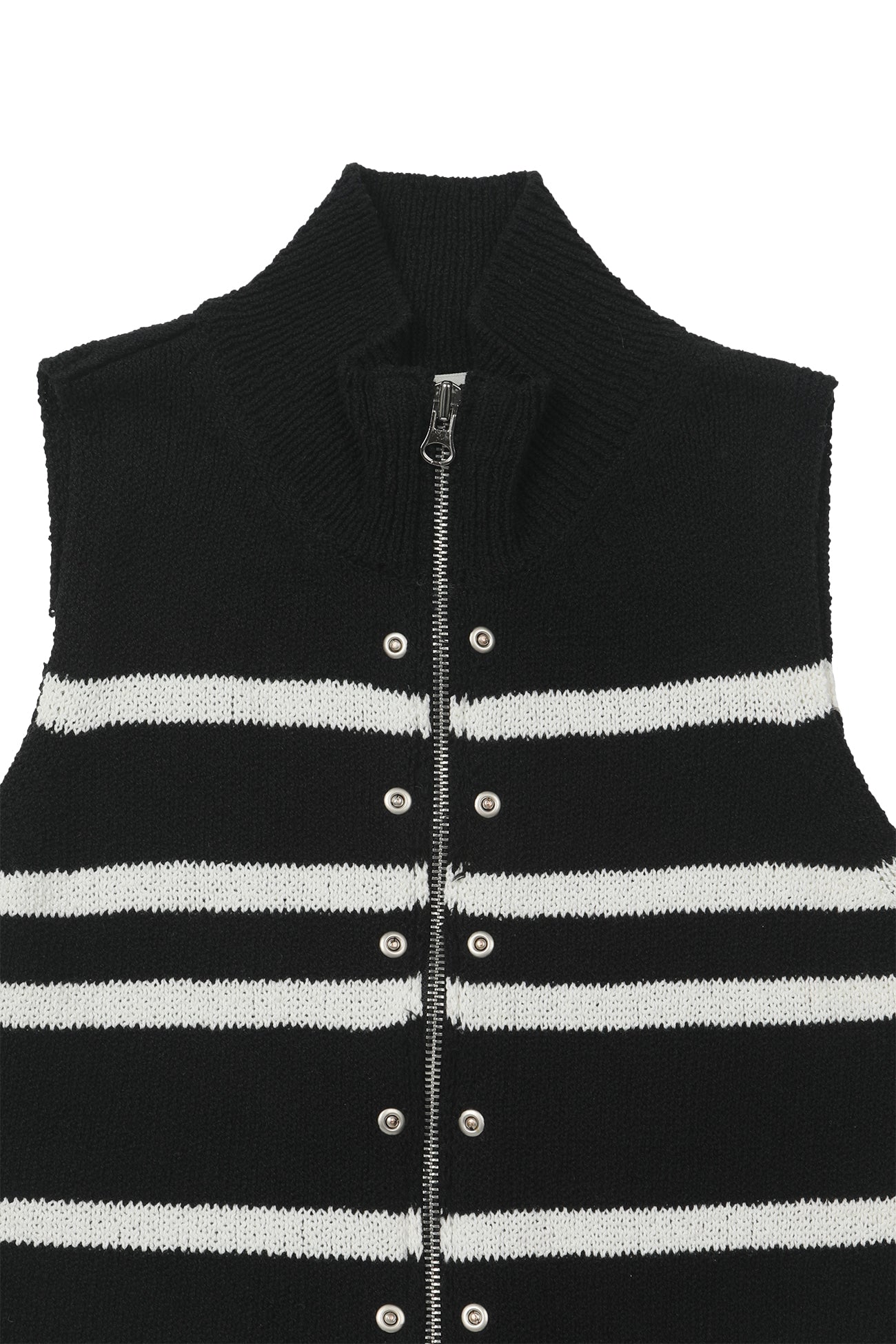 Deinet - Stripe Knit Vest Zip Up (Black) product image 3 | TRAB K-Fashion Australia