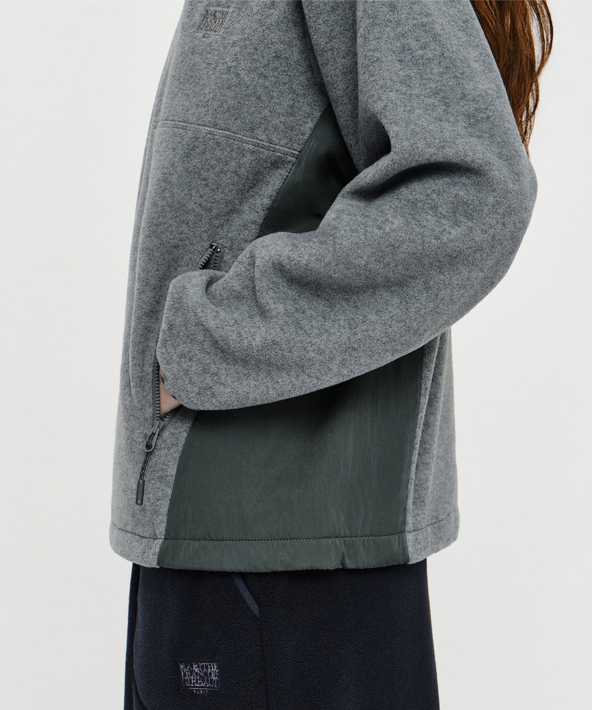 Marithe & Francois Girbaud - Small Classic Logo Fleece Hoodie Anorak (Heather Charcoal) product image 5 | TRAB K-Fashion Australia