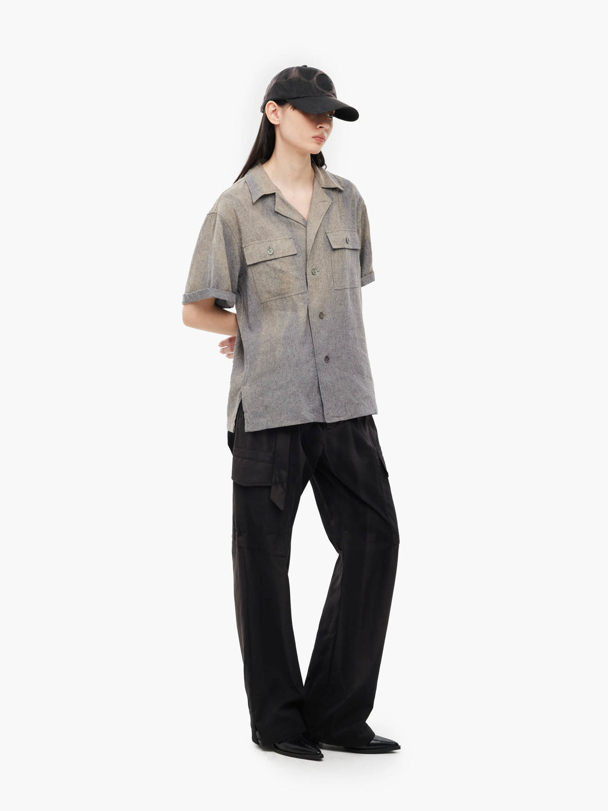 Jiyong Kim - Sun-Bleached Belted Trousers (Black) product image 2 | TRAB K-Fashion Australia