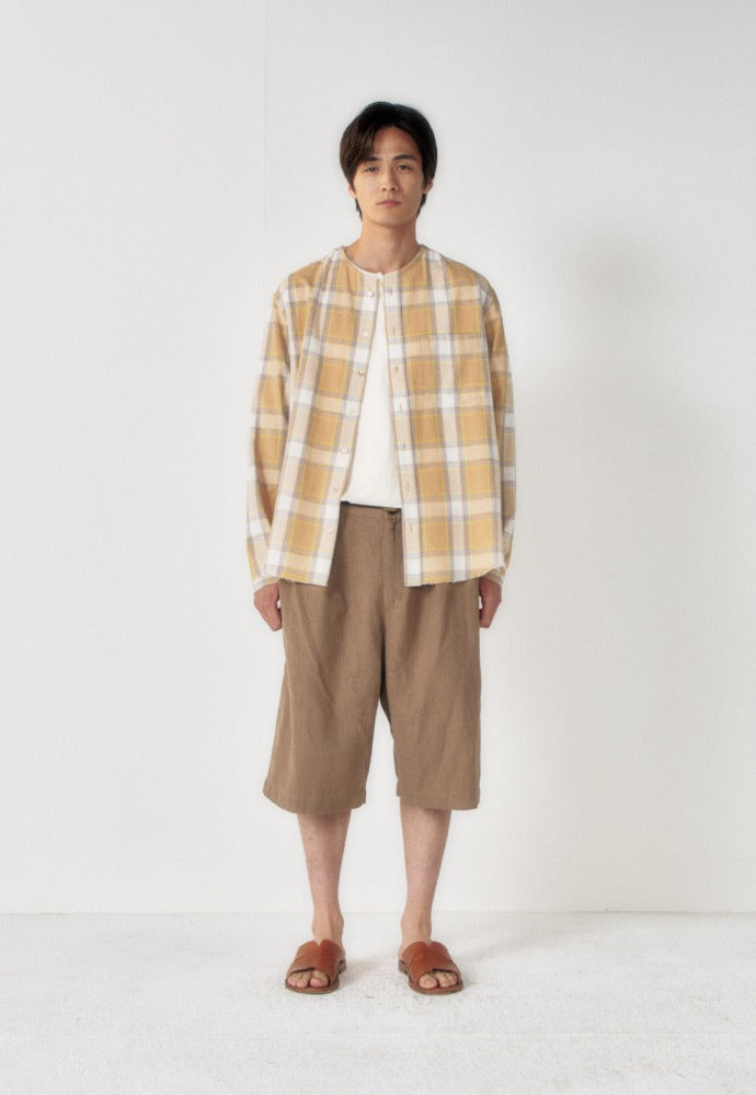 Art if acts - Non Collar French Check Shirt (Desert) product image 1 | TRAB K-Fashion Australia