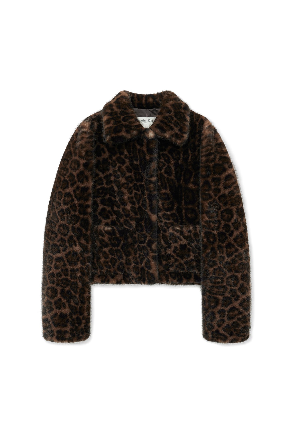 Matin Kim - Leopard Fur Crop Jacket (Brown) product image 1 | TRAB K-Fashion Australia