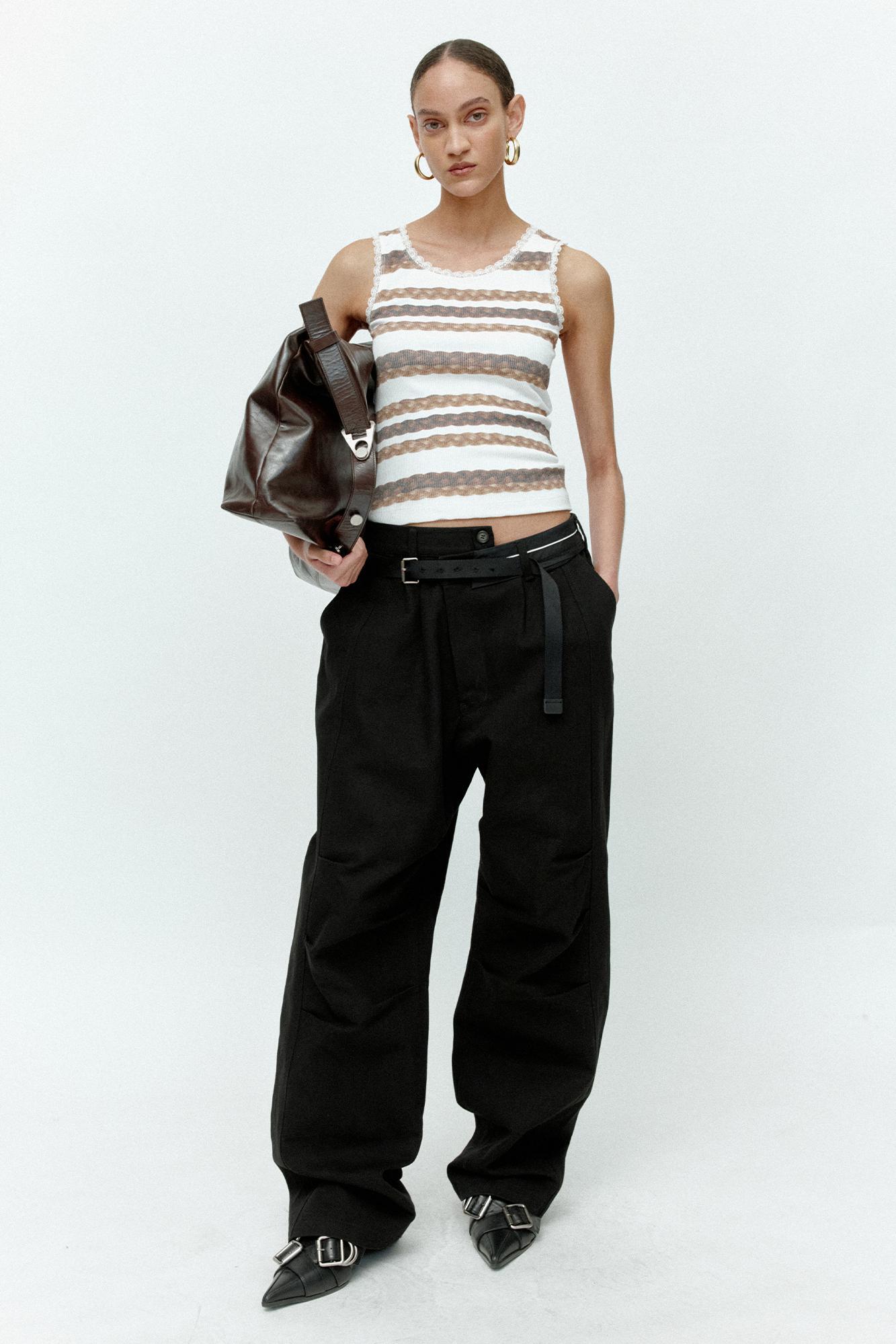 Andersson Bell - Hair Braid Stripe Tank Top (White) product image 2 | TRAB K-Fashion Australia