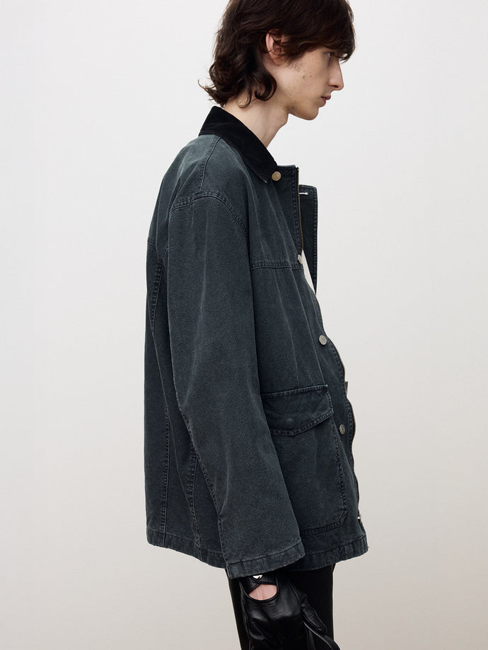 Tonywack - Garment Washed Chore Jacket (Faded Navy) product image 3 | TRAB K-Fashion Australia