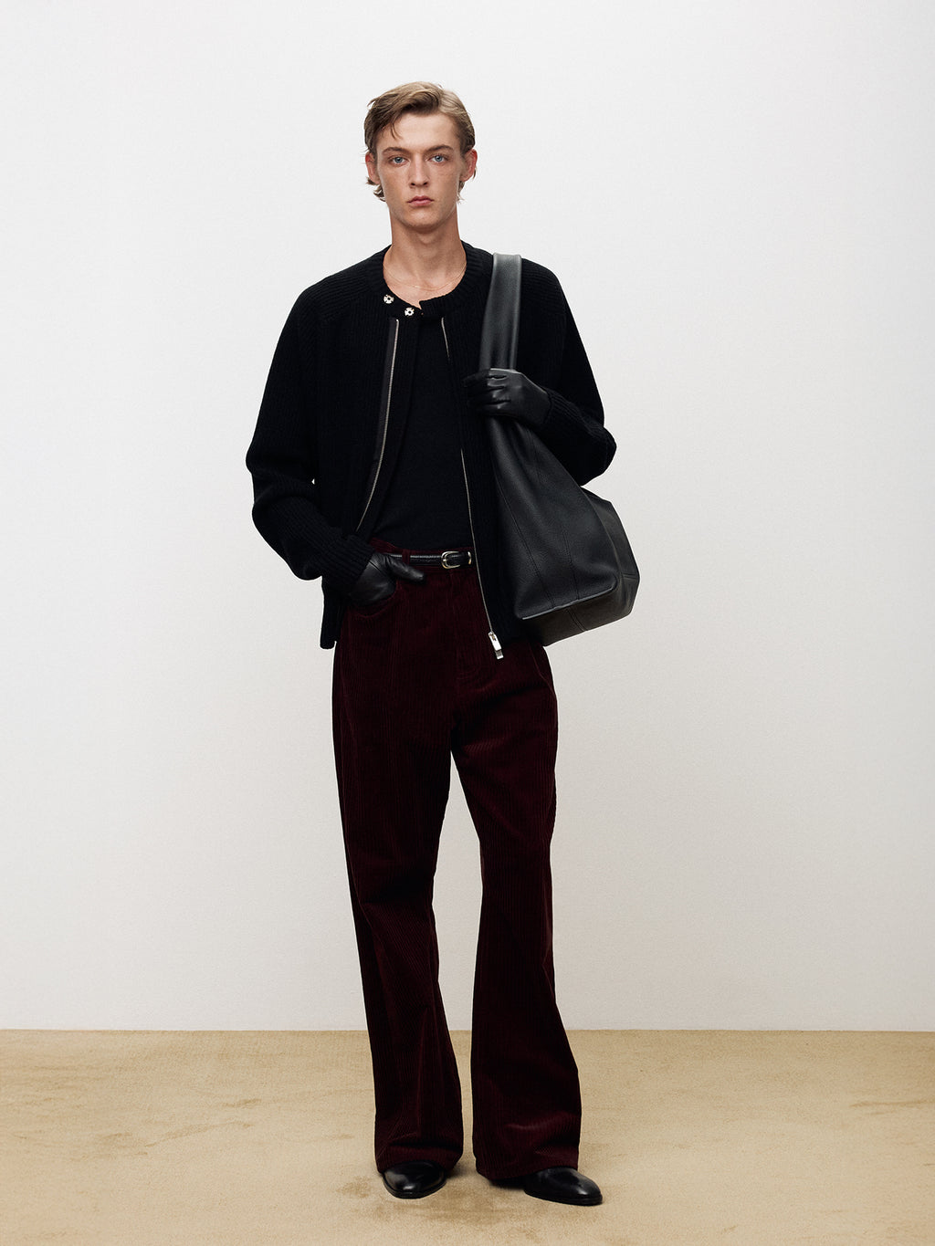 Tonywack - Merino Wool Knitted Zip-Up Jumper (Black) product image 4 | TRAB K-Fashion Australia