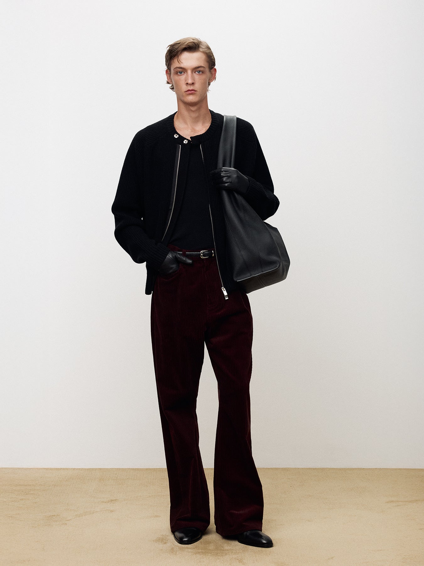 Tonywack - Merino Wool Knitted Zip-Up Jumper (Black) product image 4 | TRAB K-Fashion Australia
