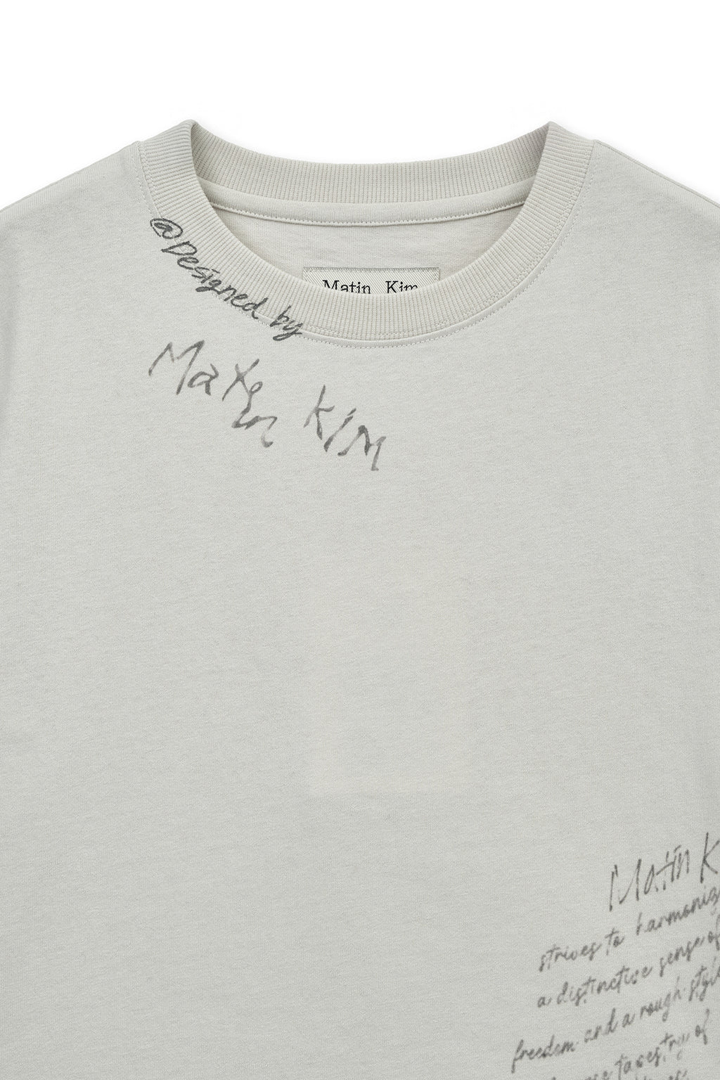 Matin Kim - Graffiti Round Hem Crop Top (Cream) product image 3 | TRAB K-Fashion Australia