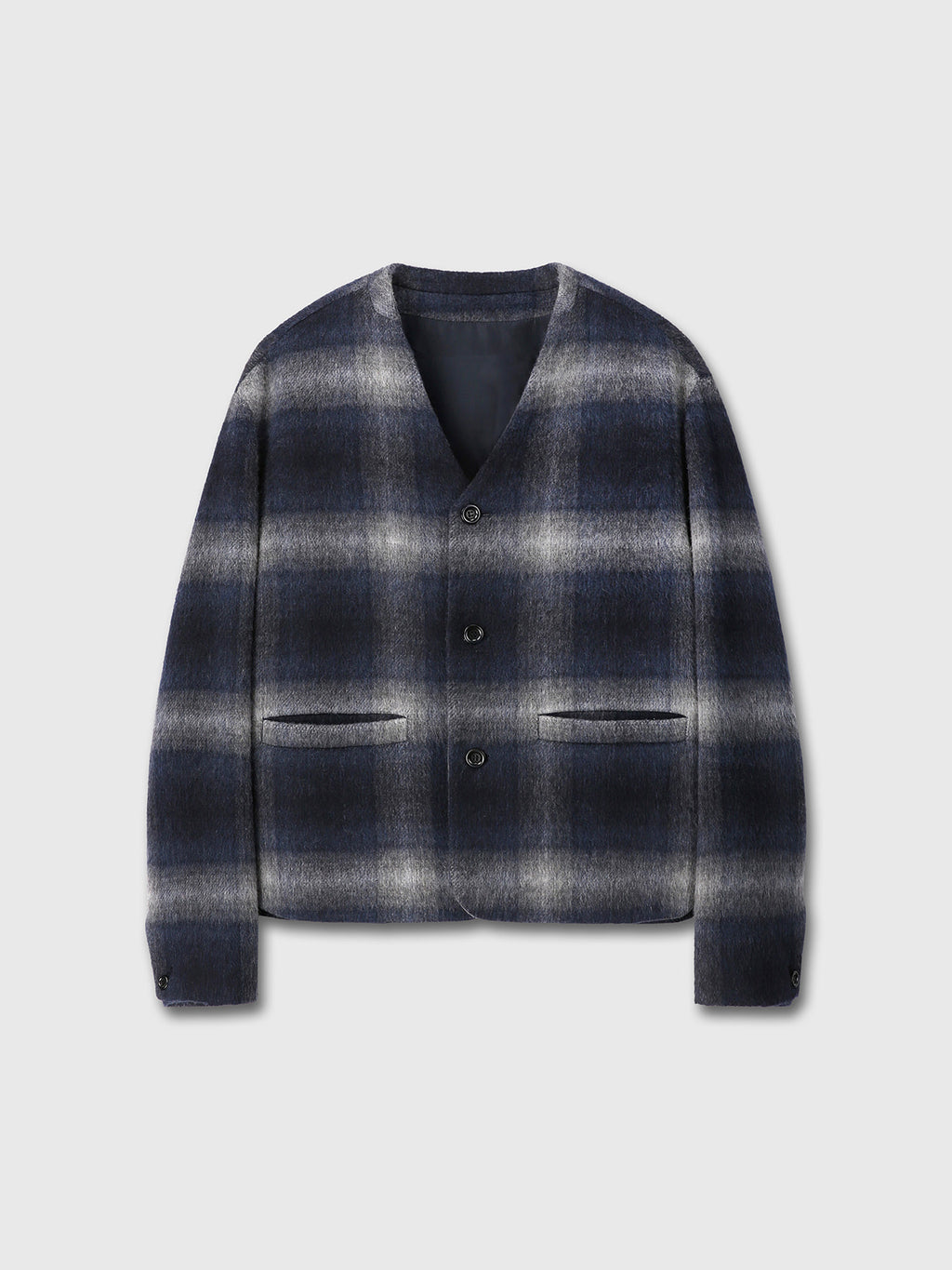 Tonywack - Checked Mohair Blouson (Italian Fabric) (Navy/Grey) product image 8 | TRAB K-Fashion Australia