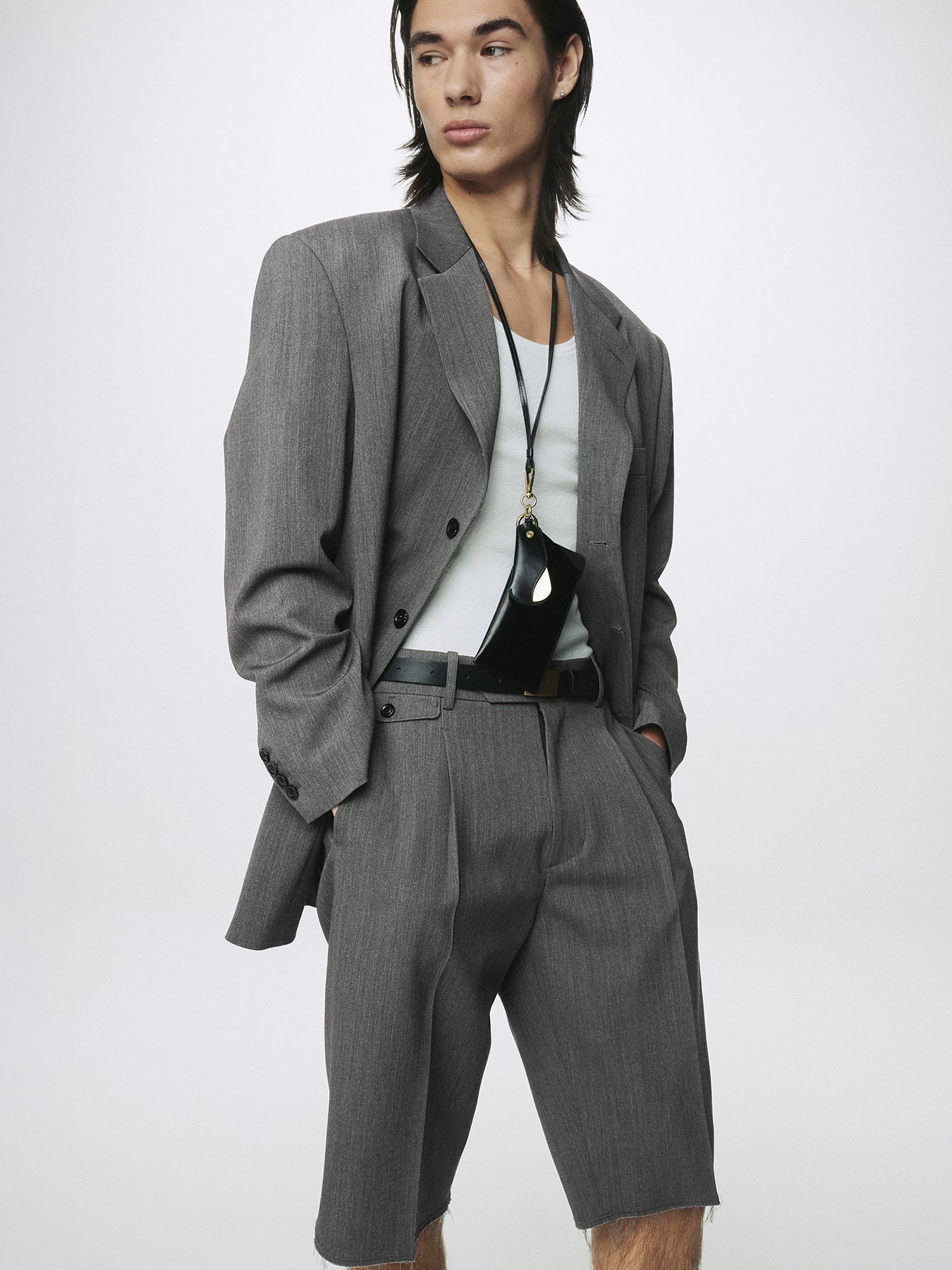 Tonywack - Melange Wool Oversized Tailored Jacket (Melange Grey) product image 8 | TRAB K-Fashion Australia