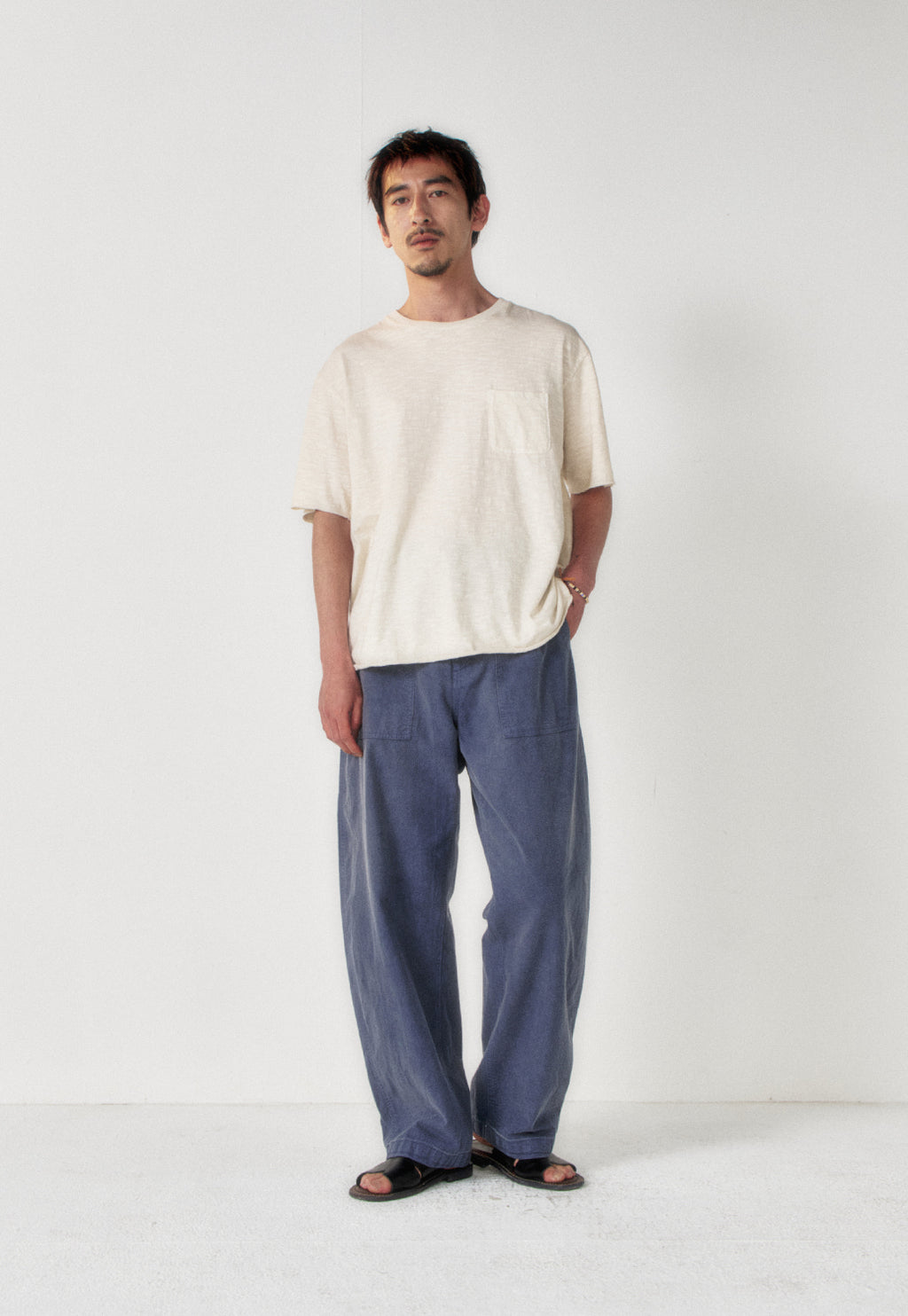 Art if acts - Garment Dyed Curved Fatigue Trousers (French Blue) product image 4 | TRAB K-Fashion Australia