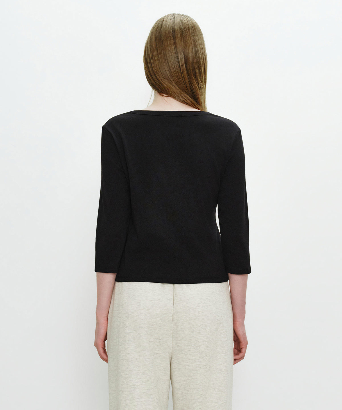 Marithe & Francois Girbaud - Basic Henley Neck 3/4 Sleeve (Black) product image 3 | TRAB K-Fashion Australia