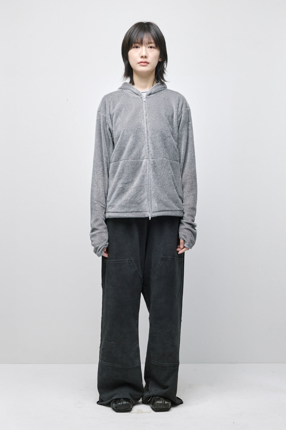 Hatchingroom - Fuzzy Mesh Hoodie Light (Grey) product image 9 | TRAB K-Fashion Australia