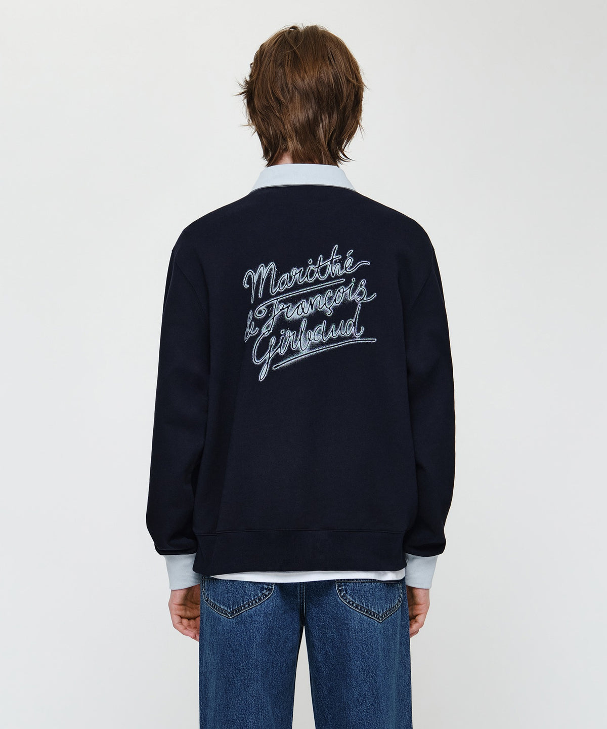 Marithe & Francois Girbaud - Color Block Collar Sweatshirt (Navy) product image 1 | TRAB K-Fashion Australia