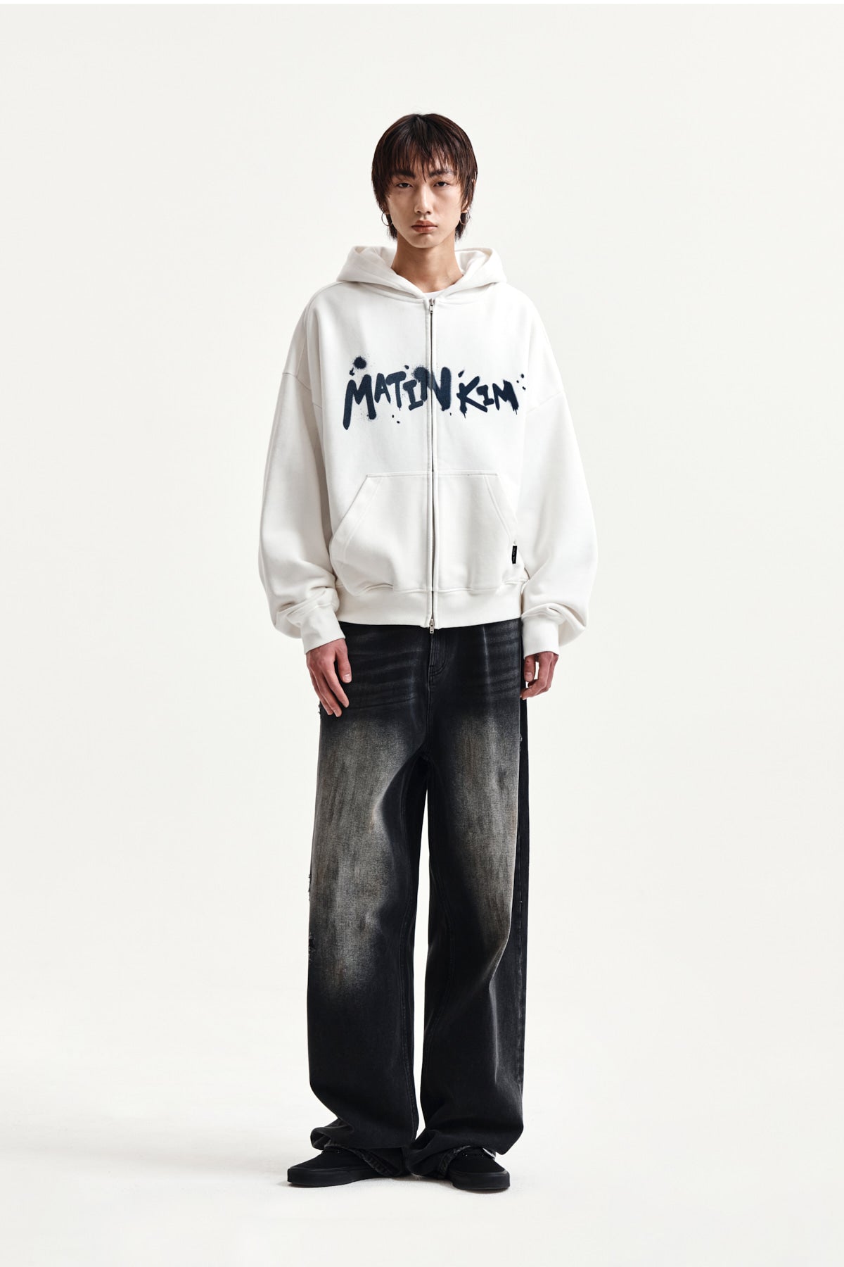 Matin Kim - Vintage Dirty Washed Denim Pants (Black) product image 14 | TRAB K-Fashion Australia