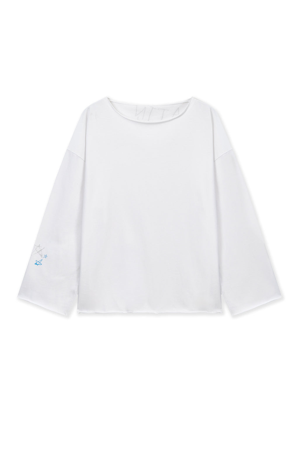 Matin Kim - Raw Hem Finished Boat Neck Top (White) product image 1 | TRAB K-Fashion Australia