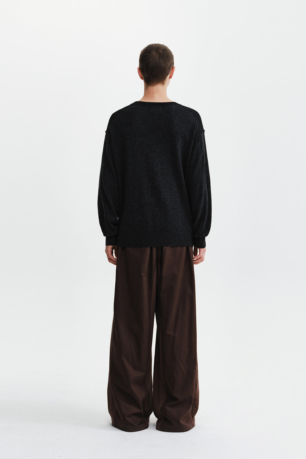Matin Kim - Waffle Color Block Track Pants (Brown) product image 8 | TRAB K-Fashion Australia