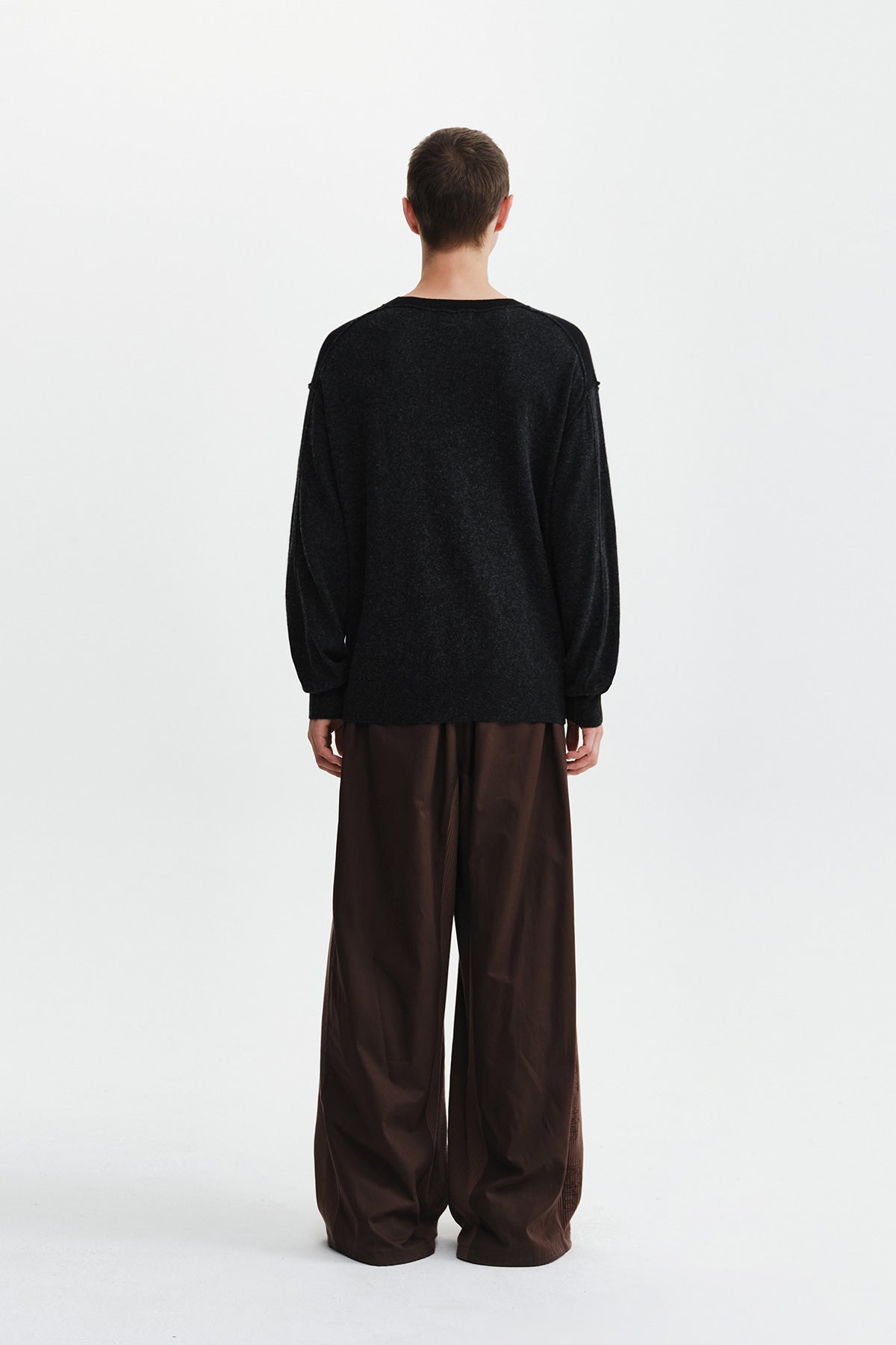 Matin Kim - Waffle Color Block Track Pants (Brown) product image 8 | TRAB K-Fashion Australia