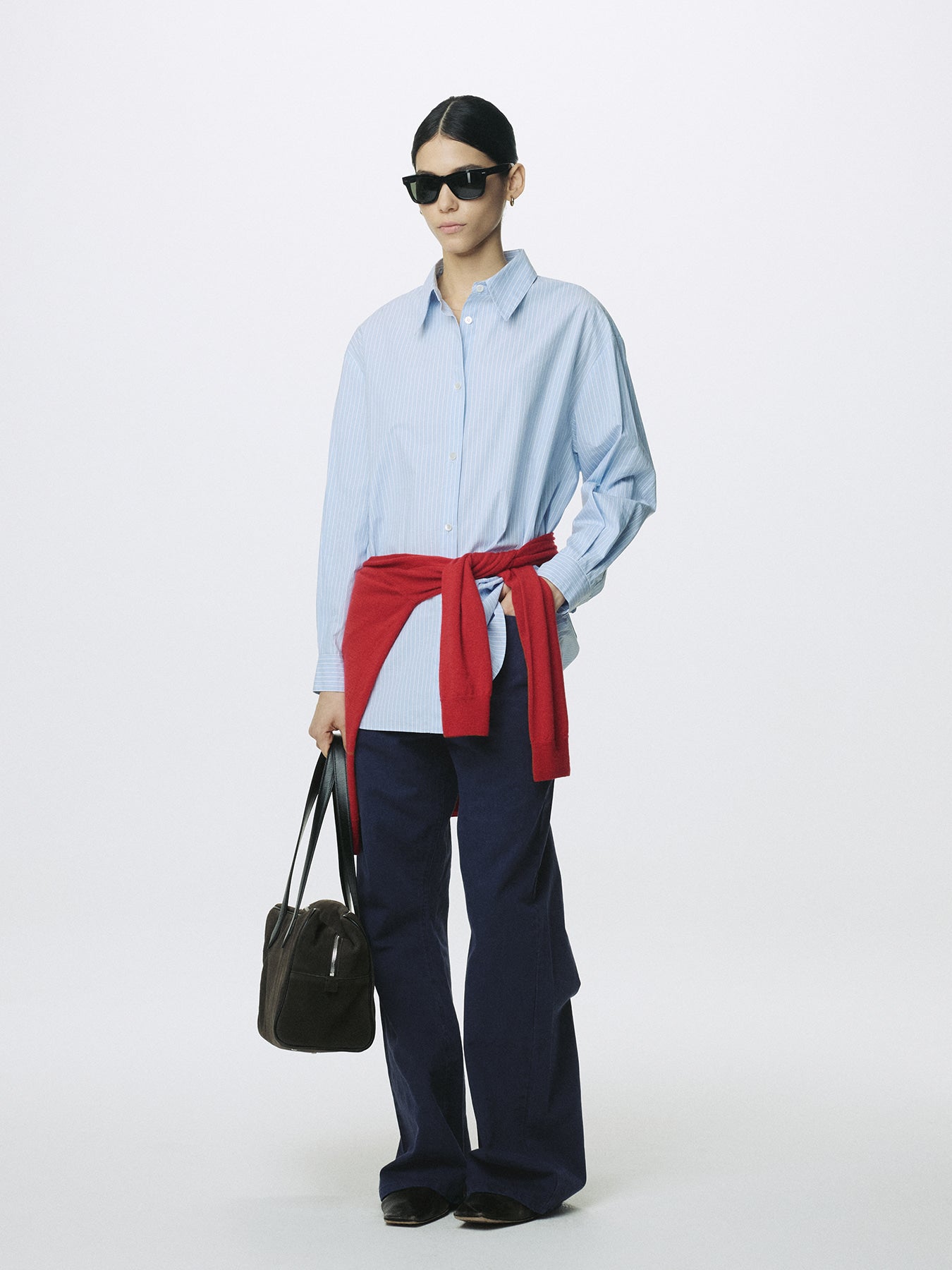 Tonywack - Washed Cotton Twill Loose Flared Jeans (Purple Blue) product image 2 | TRAB K-Fashion Australia