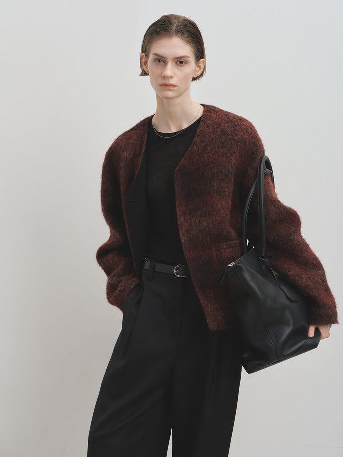 Tonywack - Mohair V-Neck Blouson Italian Fabric (Dark Red) product image 7 | TRAB K-Fashion Australia