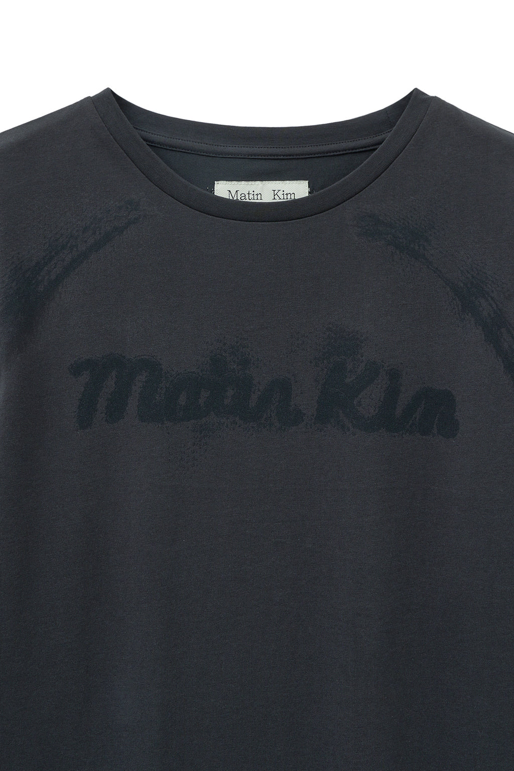 Matin Kim - Lettering Graphic Long Sleeve Top (Charcoal) product image 3 | TRAB K-Fashion Australia