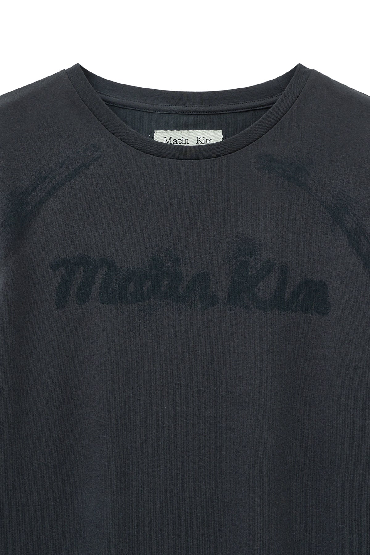 Matin Kim - Lettering Graphic Long Sleeve Top (Charcoal) product image 3 | TRAB K-Fashion Australia