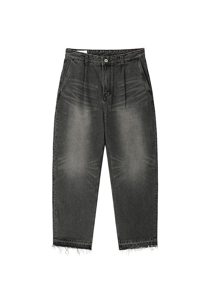 Art if acts - Cut Off One Tuck Curve Denim Pants (Vintage Black) product image 7 | TRAB K-Fashion Australia