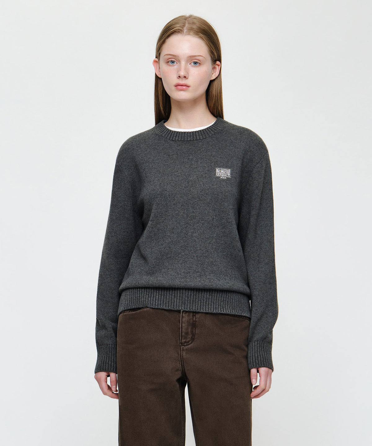 Marithe & Francois Girbaud - Small Classic Logo Knit Pullover (Charcoal) product image 1 | TRAB K-Fashion Australia