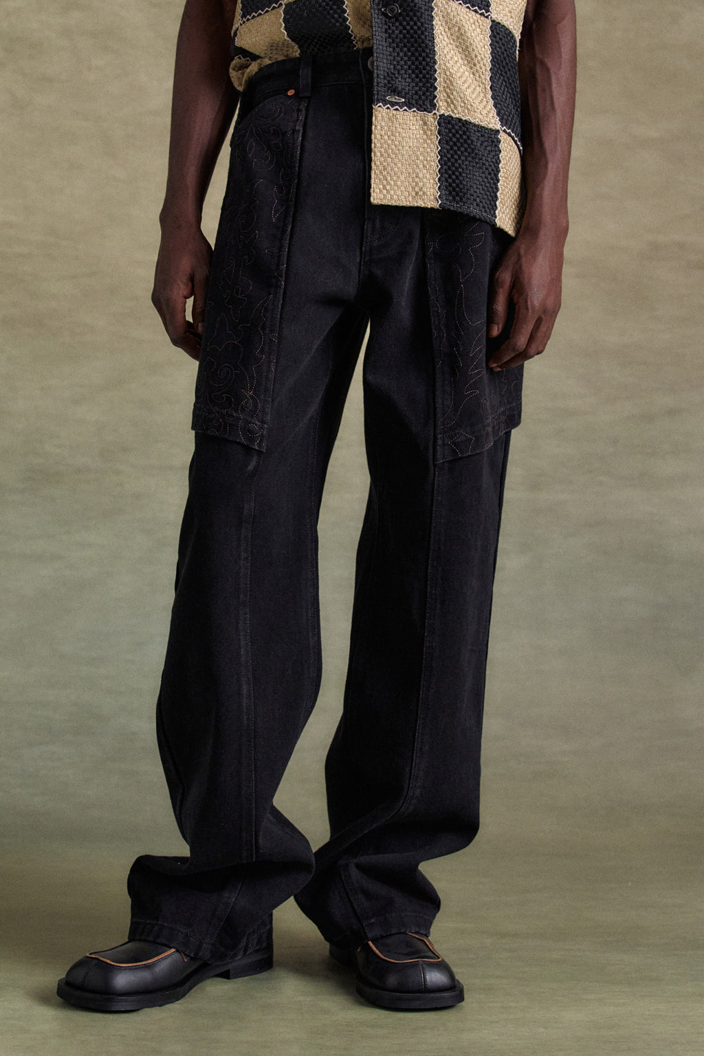 Andersson Bell - Embroidery Wrap Jeans (Black) product image 8 | TRAB K-Fashion Australia