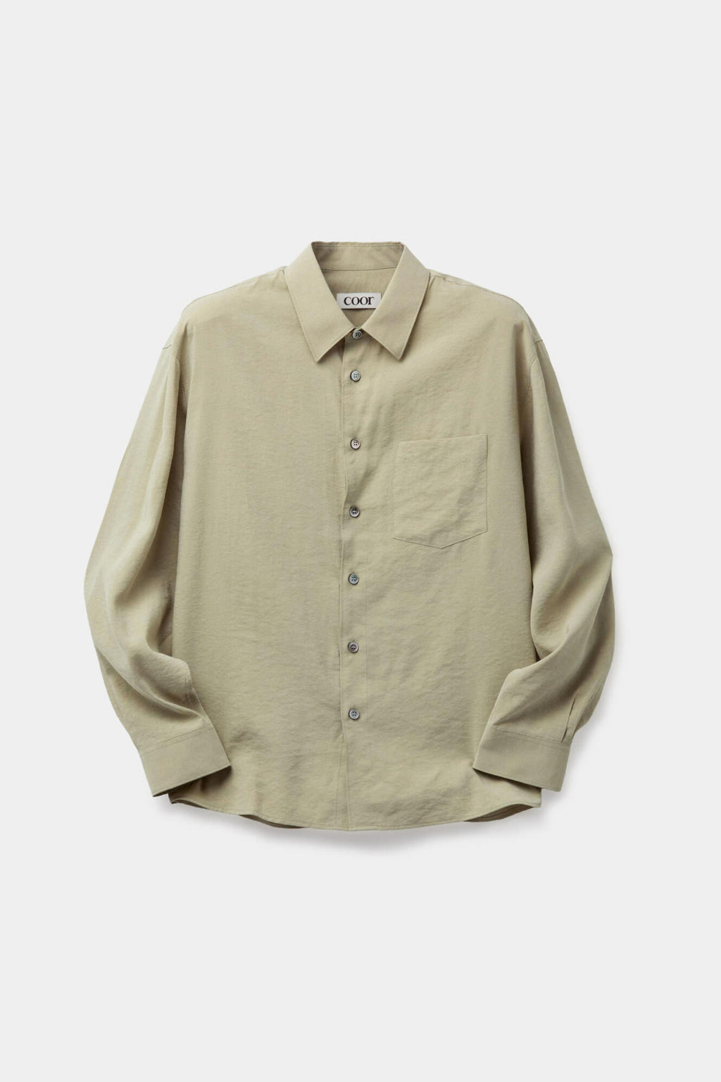 Coor - Poplin Silk Blend Shirt (Sand Green) product image 1 | TRAB K-Fashion Australia