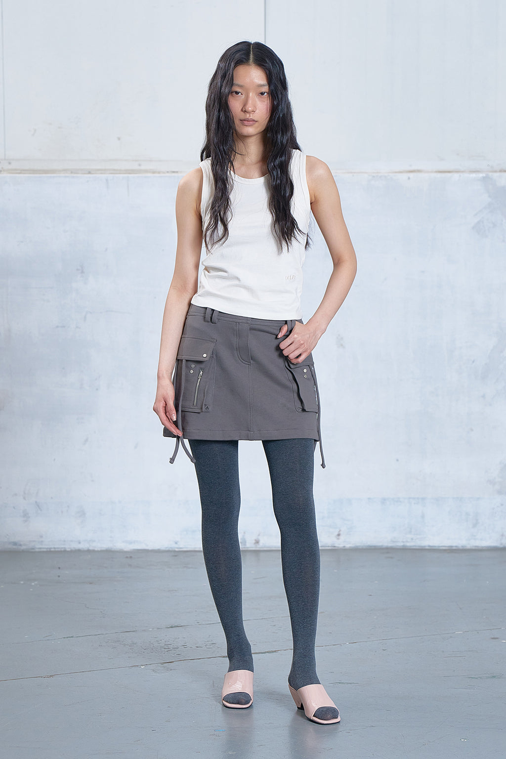 Deinet - Jersey Mini Skirt (Charcoal) product image 4 | TRAB K-Fashion Australia
