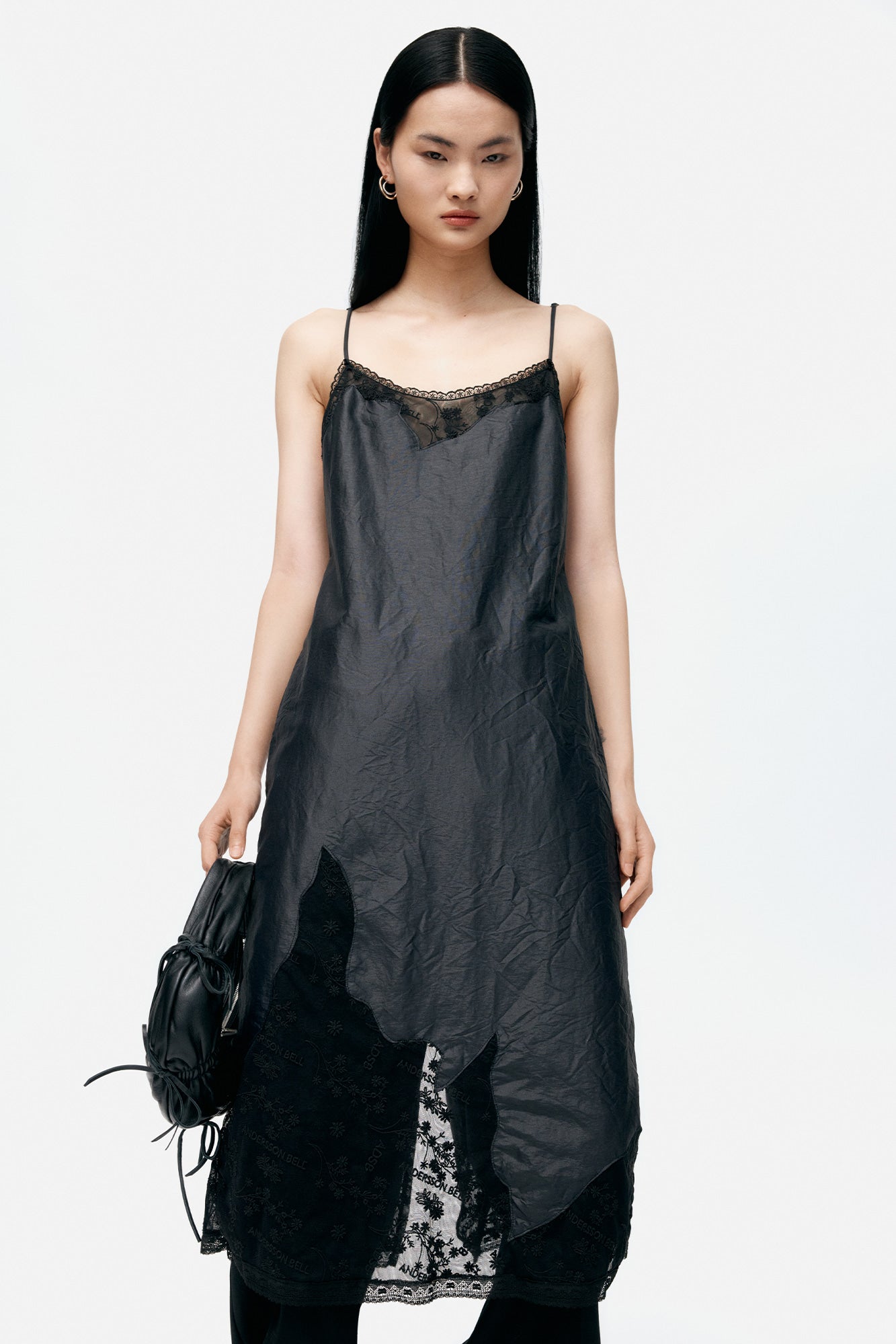 Andersson Bell - Lace Patchwork Slip Dress (Black) product image 5 | TRAB K-Fashion Australia