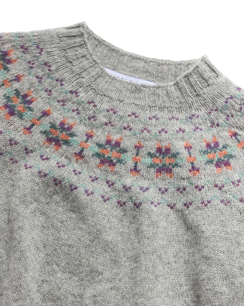 Eastlogue - Fair Isle Yoke Crew Neck Sweater (Silver) product image 3 | TRAB K-Fashion Australia