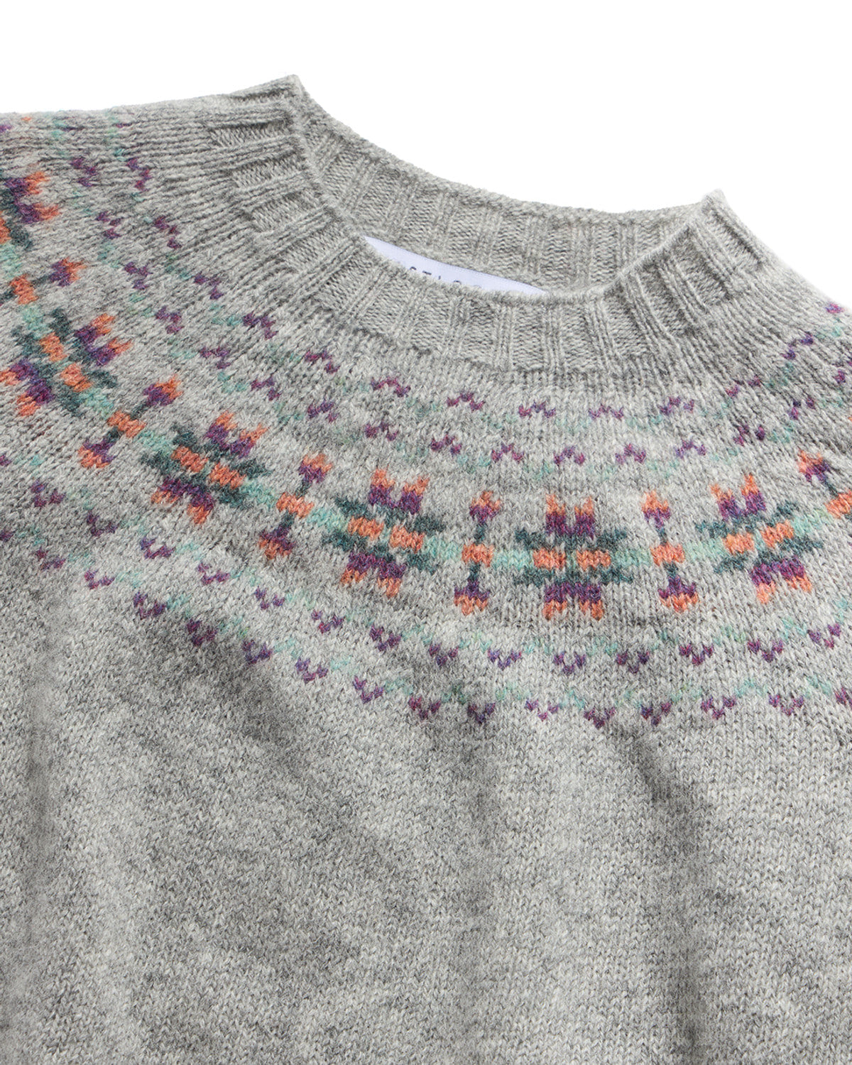 Eastlogue - Fair Isle Yoke Crew Neck Sweater (Silver) product image 3 | TRAB K-Fashion Australia