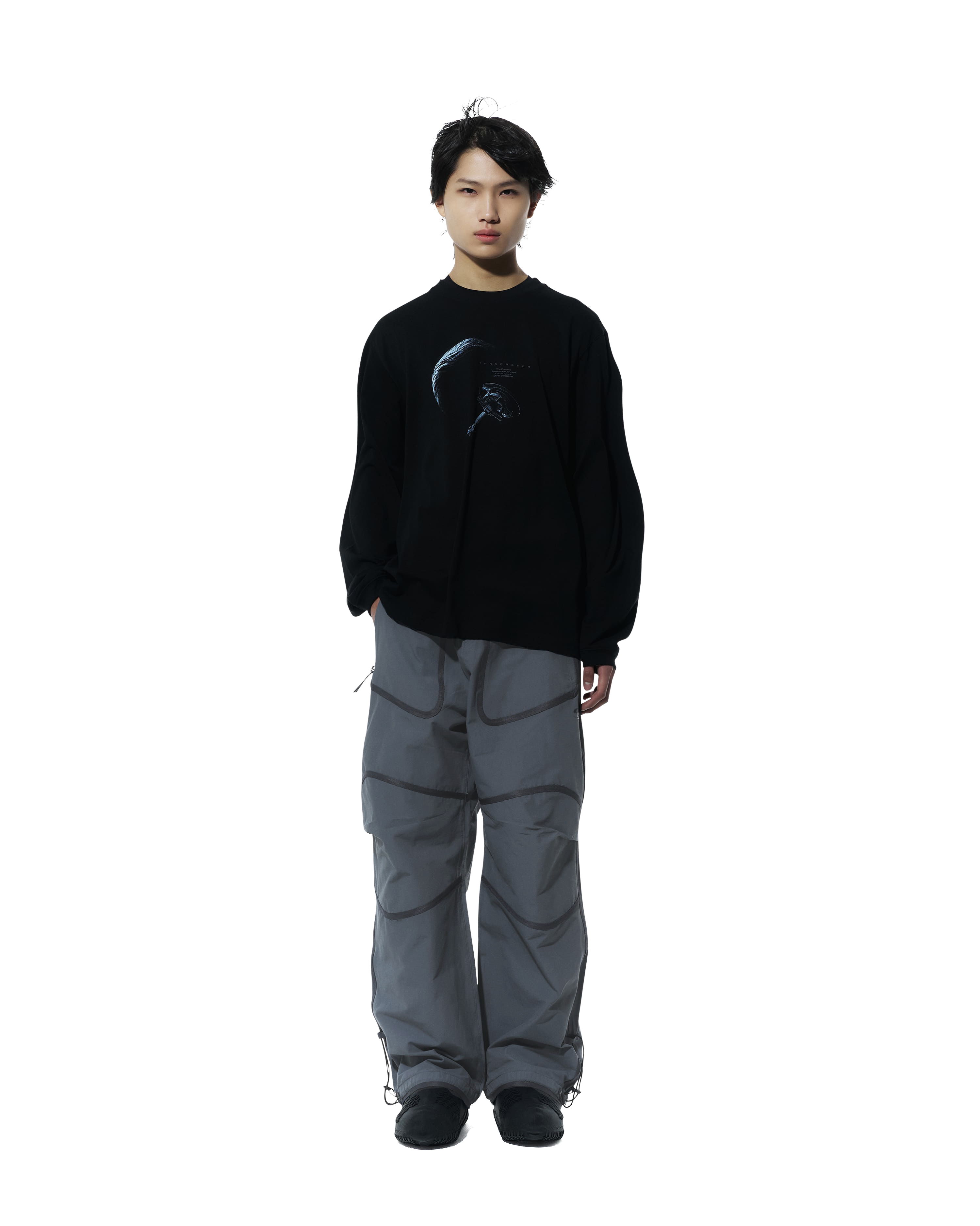 San San Gear - Webbing Patched Pants (Charcoal) product image 1 | TRAB K-Fashion Australia