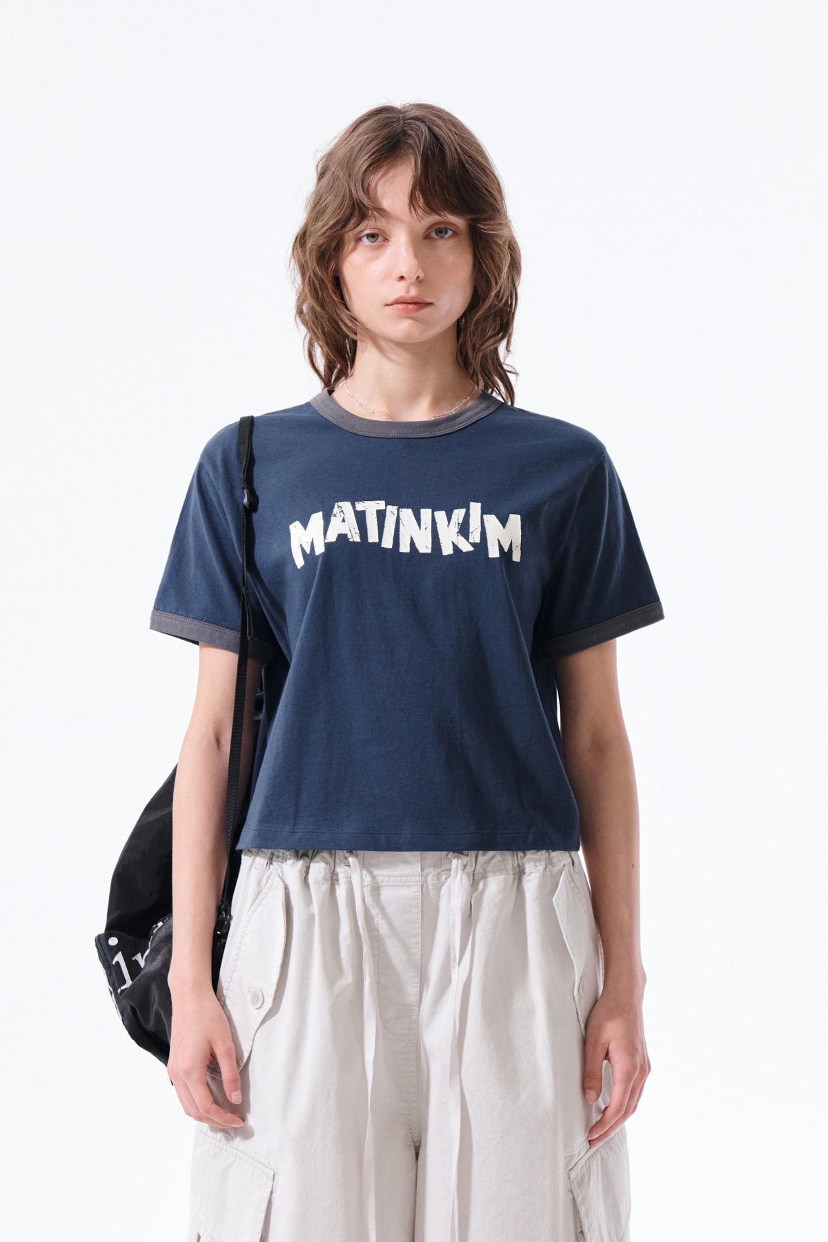 Matin Kim - Matin Logo Ringer Crop Top (Navy) product image 10 | TRAB K-Fashion Australia