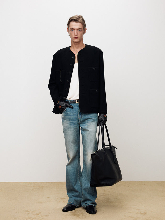 Tonywack - Wool Tweed Buttoned Blouson (Black) product image 4 | TRAB K-Fashion Australia