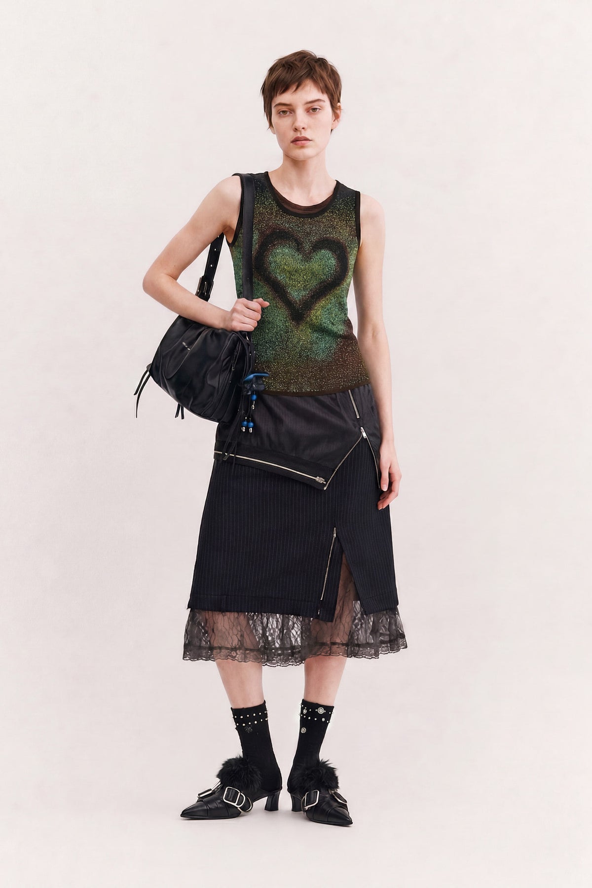 Andersson Bell - Airbrush Love Tank Top (Green) product image 2 | TRAB K-Fashion Australia
