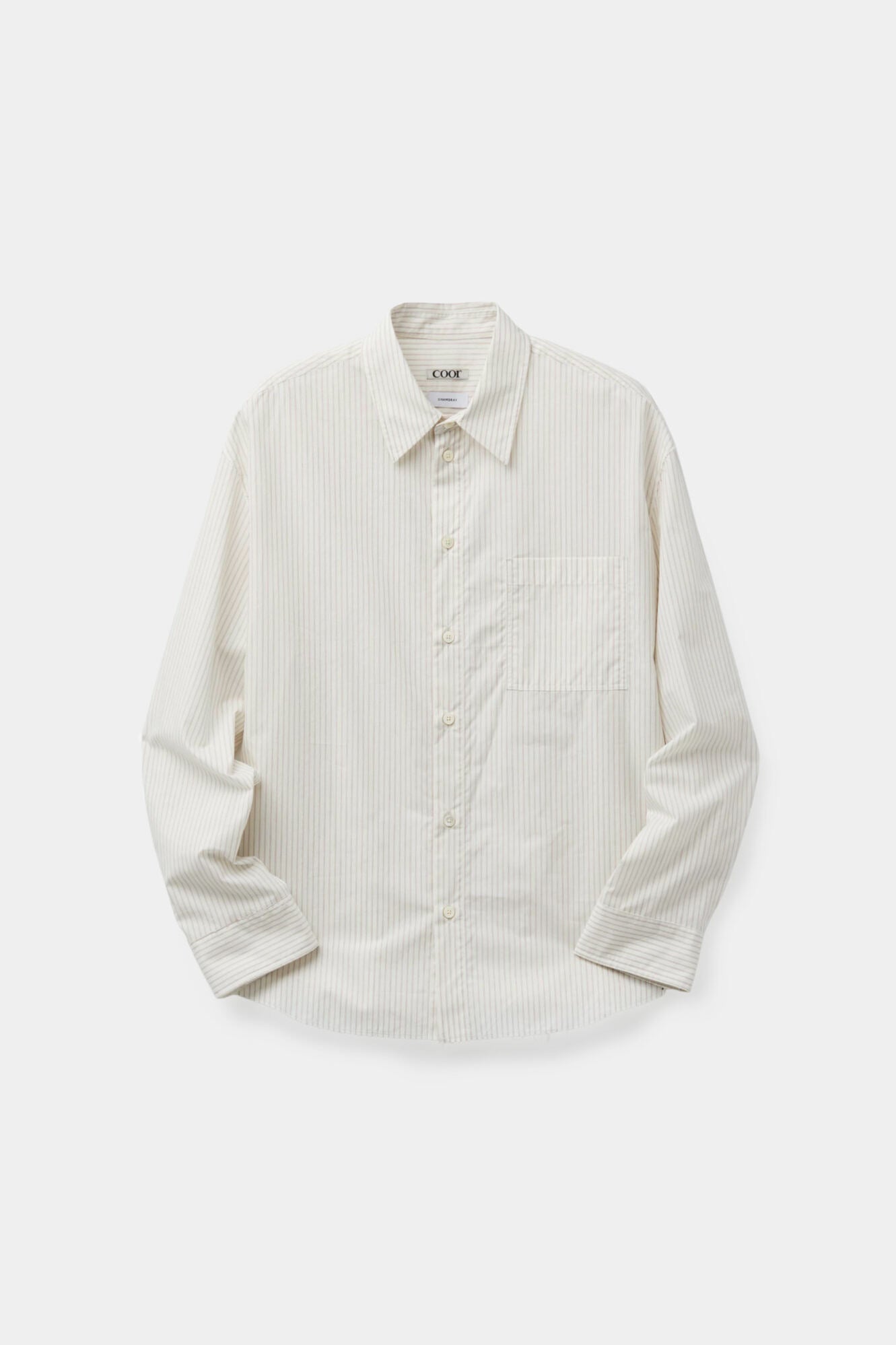 Coor - Cut-Off Stripe Shirt (Ivory) product image 1 | TRAB K-Fashion Australia