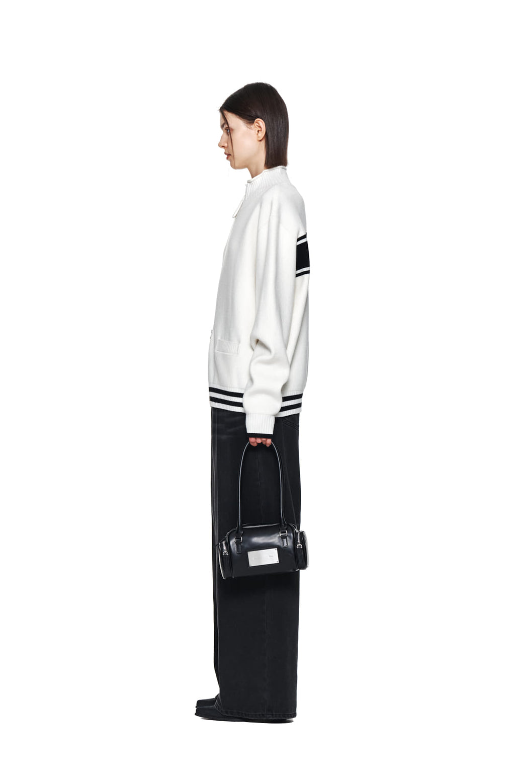 Matin Kim - Spell Point Stripe Knit Cardigan (Ivory) product image 7 | TRAB K-Fashion Australia