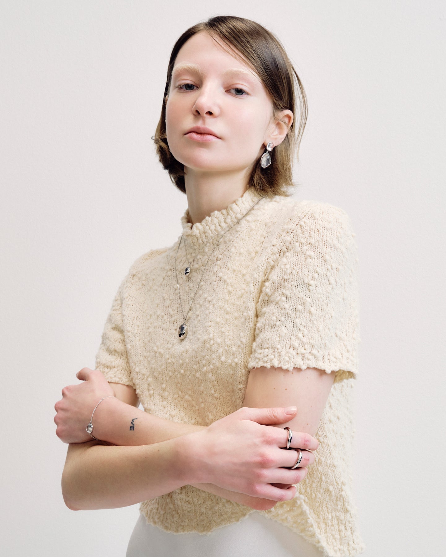 Numbering - Ellipse Glass Drop Earrings #5212 product image 2 | TRAB K-Fashion Australia