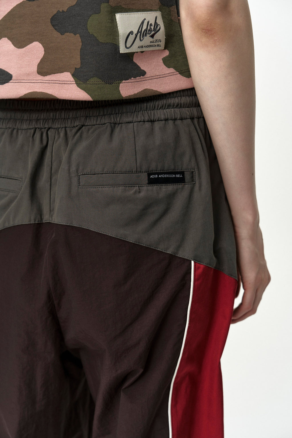 Andersson Bell - Unisex Color Block Nylon Track Pants (Red/Brown) product image 7 | TRAB K-Fashion Australia