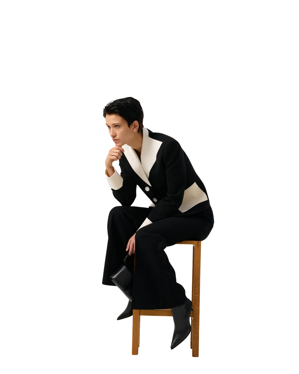 Kimhe Kim - Bi-Color Wool Blend Jacket (Black/Ivory) product image 11 | TRAB K-Fashion Australia