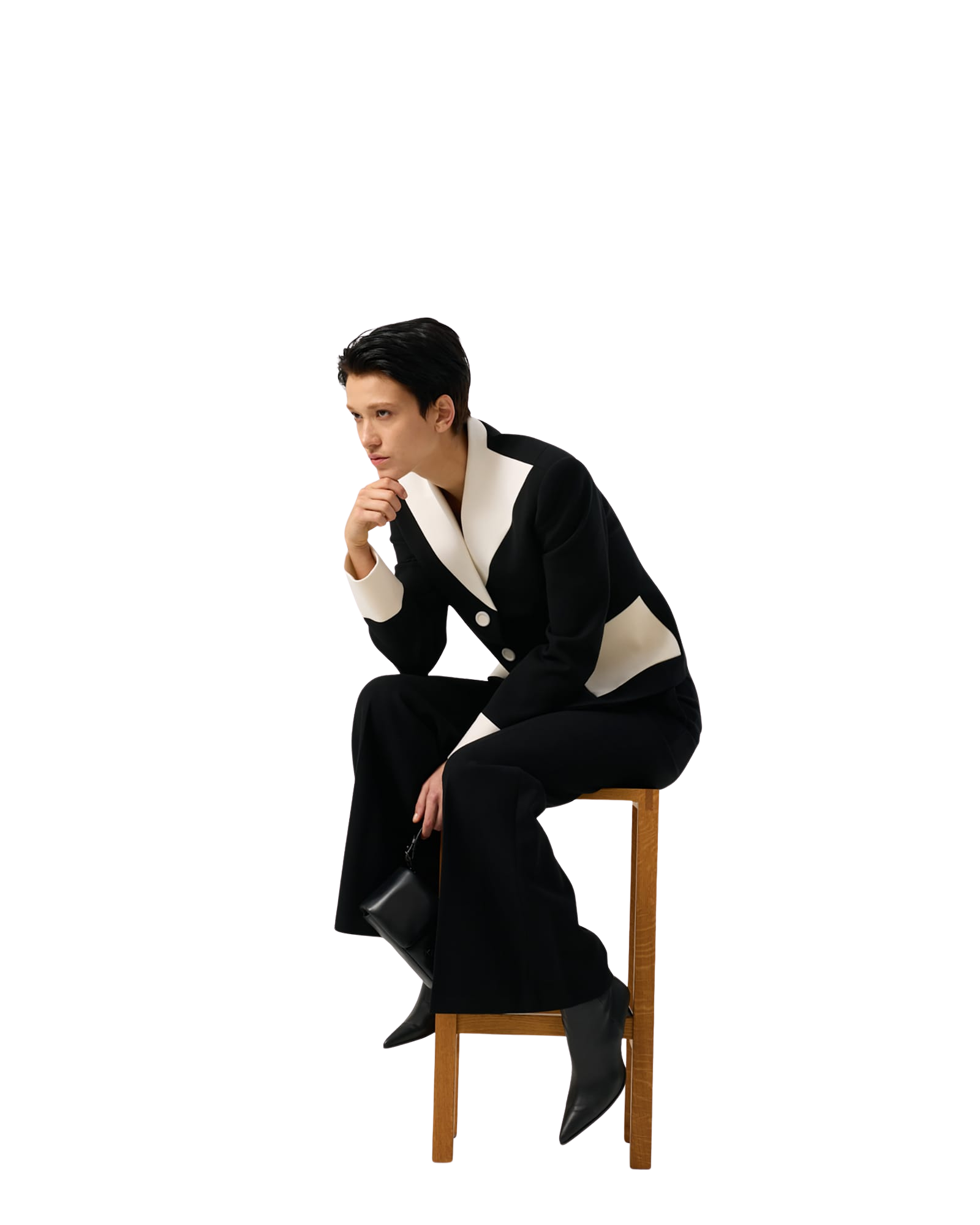 Kimhe Kim - Bi-Color Wool Blend Jacket (Black/Ivory) product image 11 | TRAB K-Fashion Australia