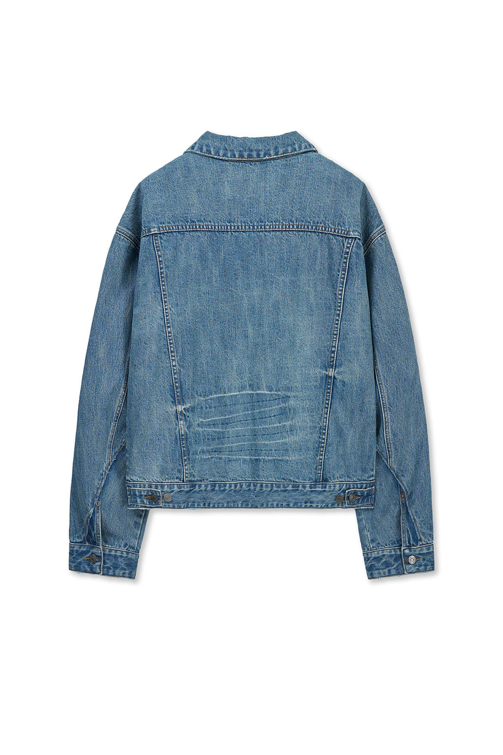 Matin Kim - Vintage Washed Denim Trucker (Blue) product image 2 | TRAB K-Fashion Australia